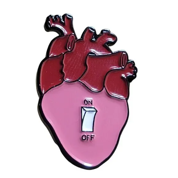 OnâOffâSwitch AnatomicalâHeartâEnamelâPin - Picture 2 of 8
